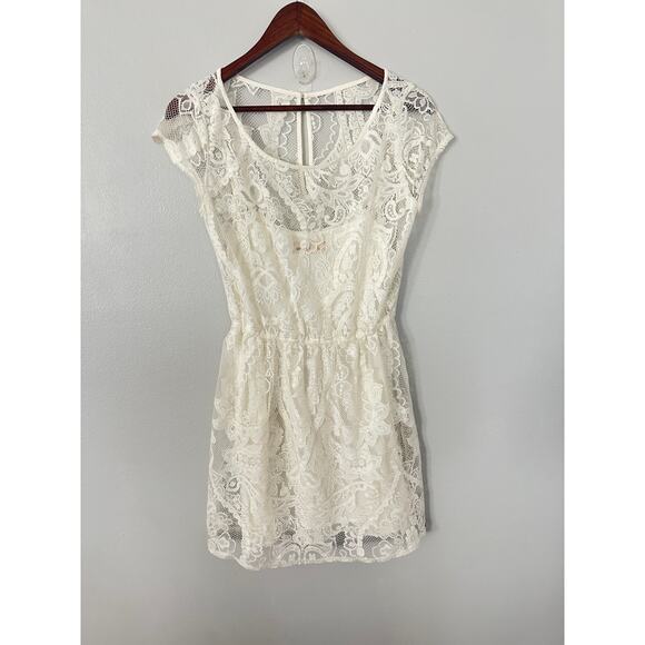 Hollister Lace Overlay Mini Dress size Large - Picture 1 of 3